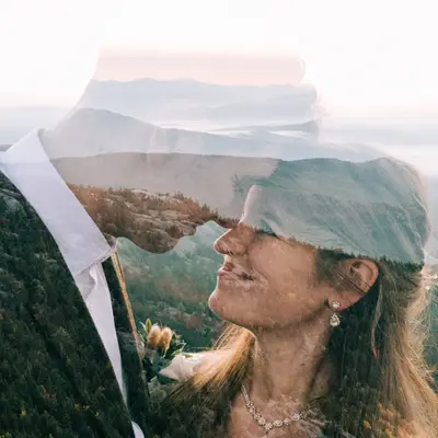 Couple at Sunrise During Their Elopement